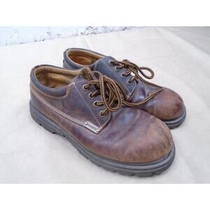 Vintage Candies Womens Brown Leather Lace Up Platform Chunky Heel Shoes 8 M